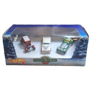 HOT WHEELS Vintage Hot‎ Rods 3 Car Holiday Gift Set 2000 Sealed 1 64 Scale